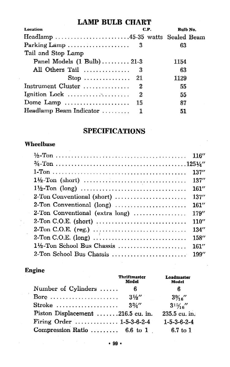 1951 Chevrolet Trucks Operators Manual Page 63